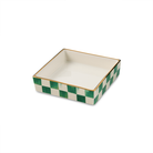 Cocktail Napkin Holder | Emerald Check