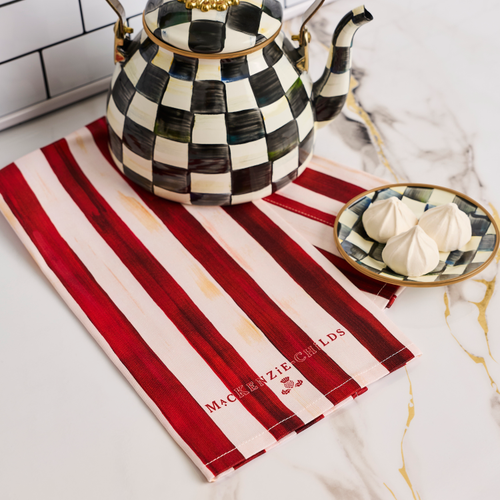 Cherry Stripe Printed Dish Towel