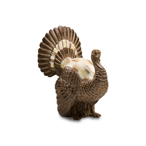 Mini Turkey Figurine | Mocha Check