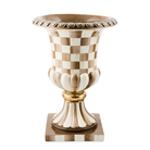 Tabletop Pedestal Urn | Mocha Check