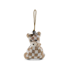 Mocha Check Bear Beaded Ornament