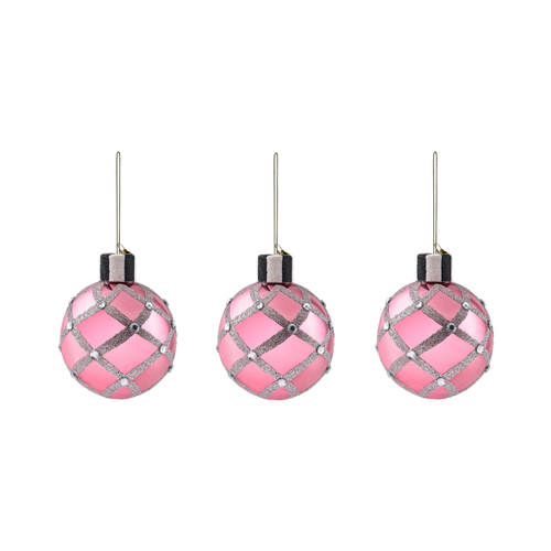 Ruby Red Glass Ball Ornaments, Set Of 6