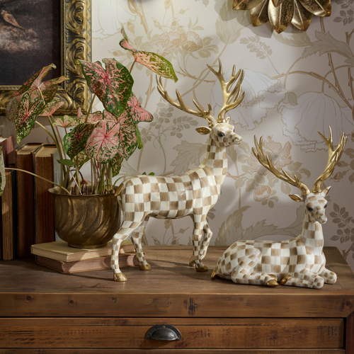 Standing Deer | Mocha Check