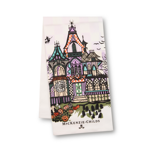 Haunted House Printed Dish Towel