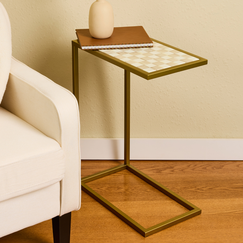 Enamel C-table | Mocha Check