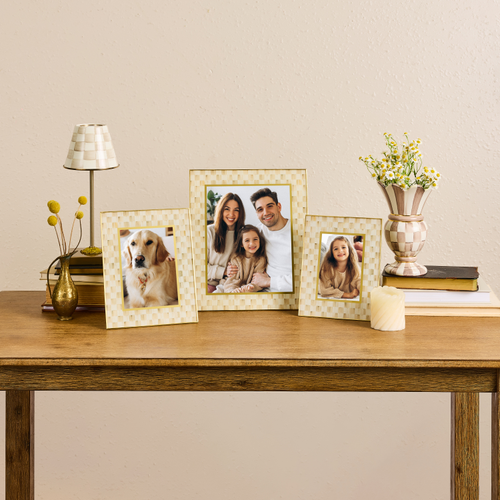 4" X 6" Glass Frame | Mocha Check