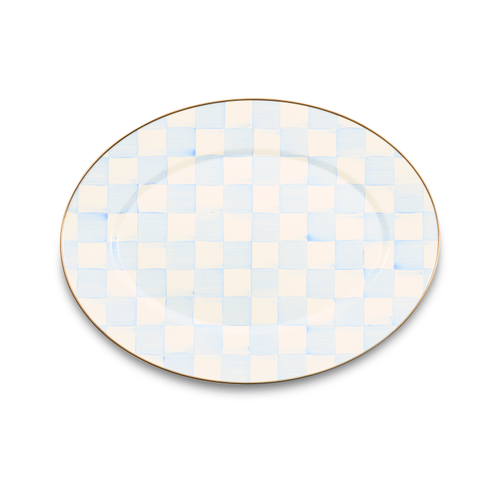 Sky Check Medium Oval Platter