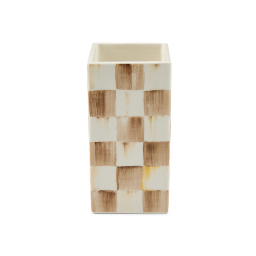 Small Pillar Vase | Mocha Check