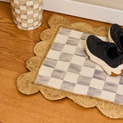 Flax Check With Jute Scallops 2'6" X 7'11" Runner