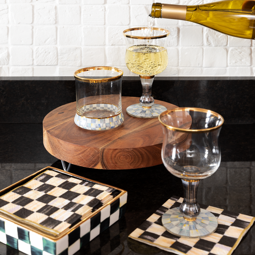 Cocktail Napkin Holder | Courtly Check