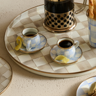 Sky Check Espresso Cup & Saucer Set