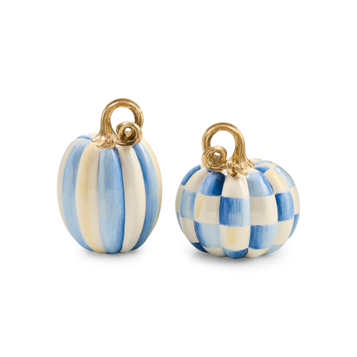and Stripe Petite Pumpkins, Set of 2 | Royal Check