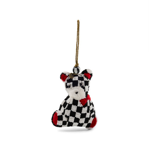 Courtly Check Bear Beaded Ornament