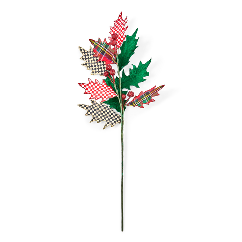 Timeless Tartan Holly Spray