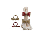 3"L Glass Beaded Metal Bow Napkin Rings, 2 Colors, Set of 4