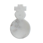 8"L x 4-3/4"W Marble Snowman Shaped Spoon Rest, White