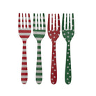 Enameled Stainless Steel Fork with Dots/Stripes Pattern, 4 Styles
