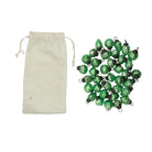 Embossed Mercury Glass Ornaments in Muslin Bag, Green, Set of 36