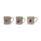8 oz. Embossed Stoneware Mug with Holiday Icon, 3 Styles