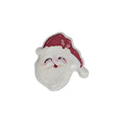 6"L x 6"W Stoneware Santa Shaped Plate, Pink, Red & White ©
